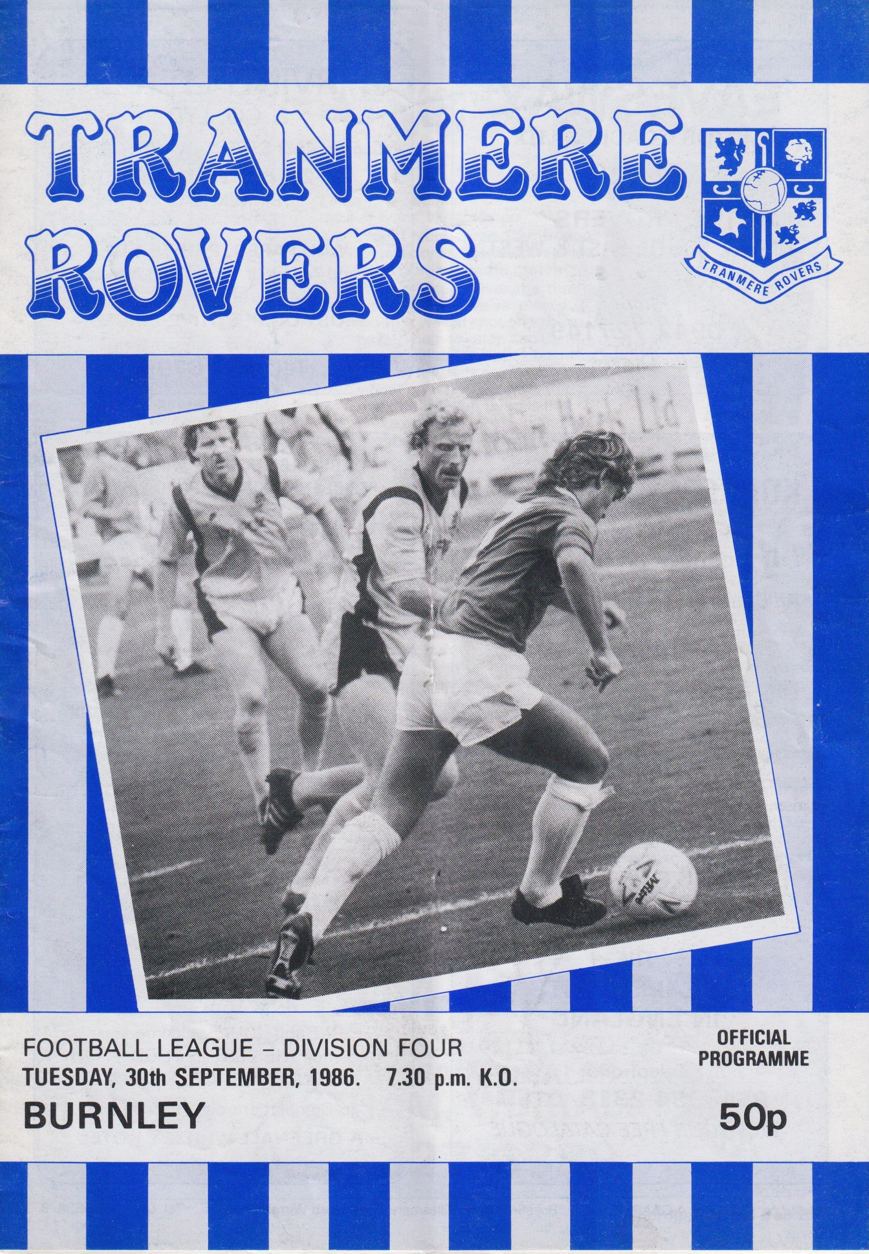 Tranmere Rovers v Burnley match programme